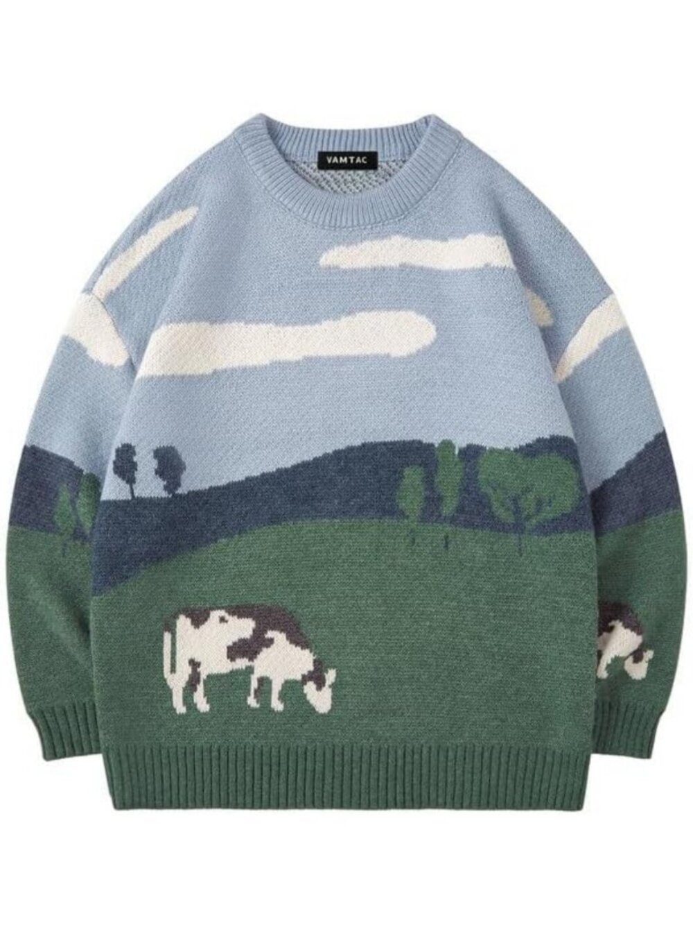 Vintage Oversized Graphic Pullover Sweater | Y2K Unisex Knit Jumper | Fall 2026